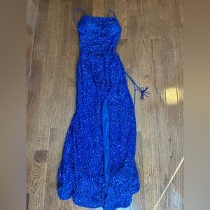 Blue sequin dress